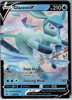 Glaceon V 038/159 SWSH: Crown Zenith - Pokemon Card - NM - Image 1