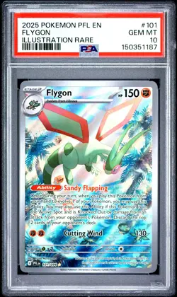 2025 POKEMON PFL EN-PHANTASMAL FLAMES ILLUSTRATION RARE #101 FLYGON PSA 10 - Image 1