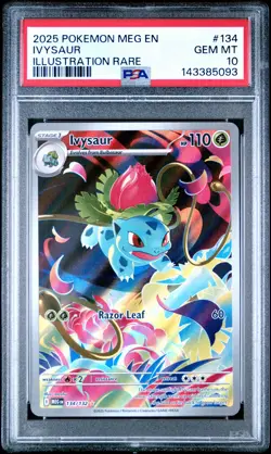 2025 POKEMON MEG EN-MEGA EVOLUTION ILLUSTRATION RARE #134 IVYSAUR PSA 10 - Image 1