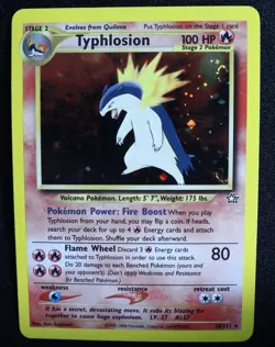 Pokemon TCG Typhlosion Neo Genesis 18/111 Holo Rare LP+ Double Swirl - Image 1