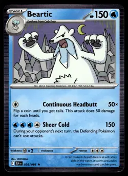 BEARTIC [HOLO] - 026/086 - BLACK BOLT BLK REVERSE HOLO RARE ENGLISH - NM - Image 1