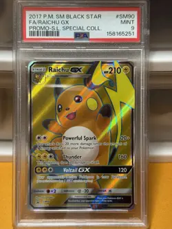⚡Pokemon Raichu GX Black Star Promo SM90 Full Art Holo PSA 9 Graded MINT ⚡ - Image 1