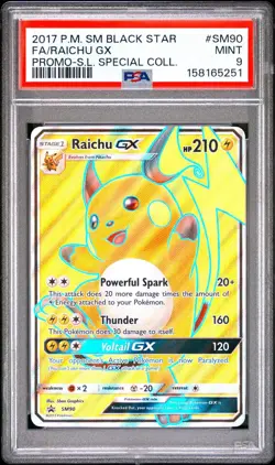 ⚡Pokemon Raichu GX Black Star Promo SM90 Full Art Holo PSA 9 Graded MINT ⚡ - Image 5