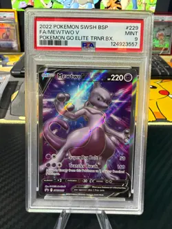 PSA 9 - Mewtwo v - Promo SWSH229 - Pokemon Go ETB - Image 1