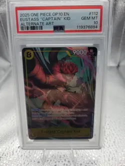 2025 One Piece Royal Blood Eustass Captain Kid Alt Art #OP10-112 PSA 10 GEM MINT - Image 1