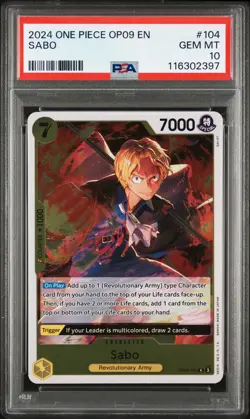 2024 One Piece Op09-Emperors In The New World Sabo PSA 10 #104 - Image 1