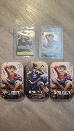 One Piece Mini Tin Promos vol 2 - Set Of 2 OP-13 ENGLISH Luffy, Sabo + Tins - Image 1