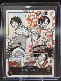 One Piece Luffy And Ace Parallel Alternate Art Leader ST30-001 Near Mint - Image 1