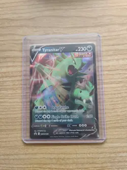 Pokemon TCG Tyranitar v SWSH109 Black Star Promo Ultra Rare Full Art Holo Card - Image 1