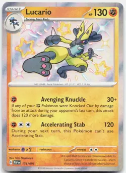 Lucario Holo Shiny Rare SV: Paldean Fates 174/091 NM - Image 1