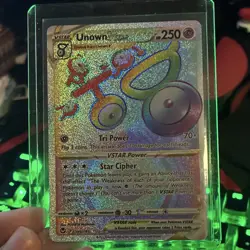Unown VSTAR Secret Rare Full Art Holo Silver Tempest 199/195 Pokemon TCG - Image 1
