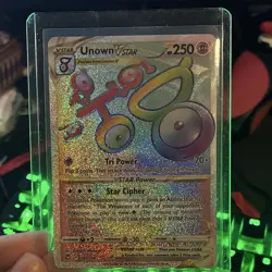Unown VSTAR Secret Rare Full Art Holo Silver Tempest 199/195 Pokemon TCG - Image 2