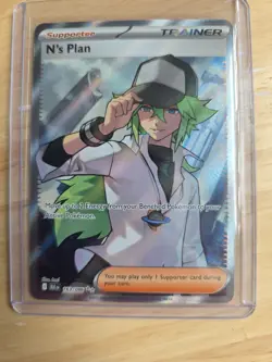 Pokemon TCG N's Plan Full Art Holo Card Black Bolt Secret Rare 163/086 - Image 1