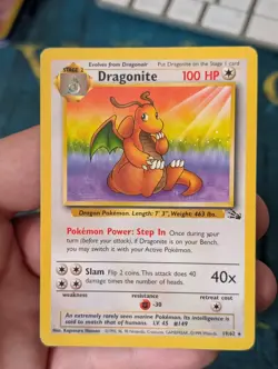 Pokemon Card Dragonite 19/62 Fossil 1999 Original Rare - Image 2