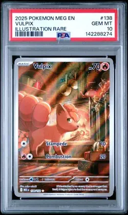 PSA 10 Vulpix 138/132 Illustration Rare Mega Evolution Pokemon Card - Image 1
