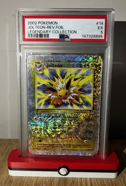 2002 POKEMON LEGENDARY COLLECTION #14 JOLTEON-REVERSE FOIL PSA 5 - Image 1