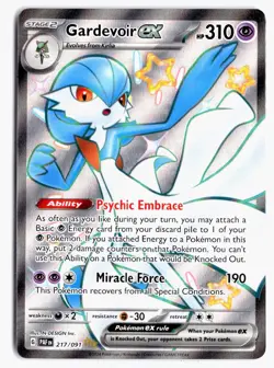 Gardevoir ex 217/091 Shiny Ultra Rare Paldean Fates Pokemon Holo NM - Image 1