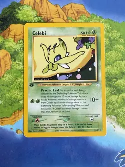 Pokemon 1st Edition Celebi Neo Revelation Non Holo Rare 16/64 Moderately Played - Image 1
