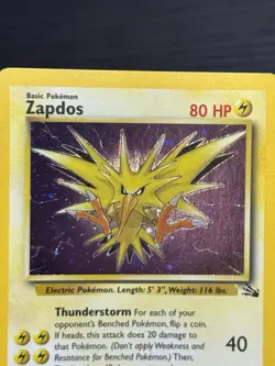 Zapdos 15/62 Fossil Set HOLO/FOIL RARE Unlimited Pokemon WOTC TCG LP - Image 3