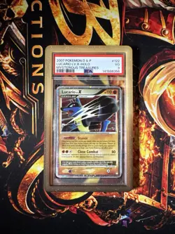 2007 POKEMON DIAMOND & PEARL MYSTERIOUS TREASURES #122 LUCARIO LV.X-HOLO PSA 3 - Image 2