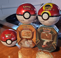 Pokemon TCG Triple Whammy Tin Lot Darkrai & Slaking + 3 Poke Ball Tin Sealed - Image 1