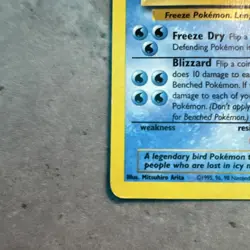 Pokemon TCG Wizards of the Coast Articuno 17/62 Fossil Holo Rare English 1999 - Image 5