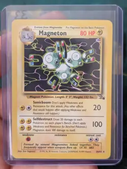 Pokemon Magneton 26/62 Non Holo Rare Fossil WOTC LP - Image 1