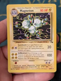 Pokemon Magneton 26/62 Non Holo Rare Fossil WOTC LP - Image 2