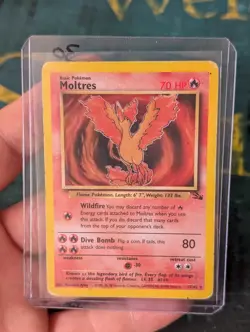 Pokemon TCG Moltres 27/62 Fossil Unlimited Rare 1999 - MP - Image 1