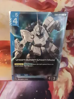 2025 Gundam Card Game UNICORN GUNDAM RX-0 # GD01-005 NM Rare Foil New HTF - Image 2