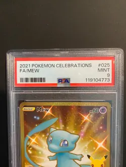 Pokemon Celebrations Mew Secret Rare Holo Full Art 025/025 PSA 9 Mint - Image 2