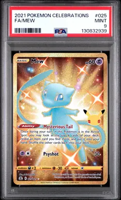 2021 POKEMON CELEBRATIONS #025 FULL ART/MEW PSA 9 - Image 1