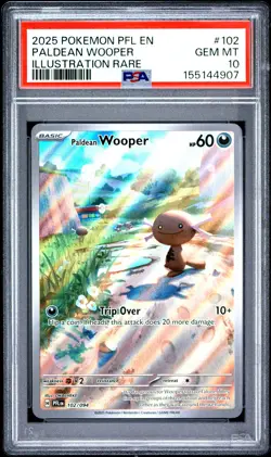 2025 POKEMON PFL EN-PHANTASMAL FLAMES ILLUSTRATION RARE PALDEAN WOOPER PSA 10 - Image 1