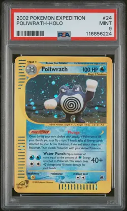 2002 POKEMON EXPEDITION #24 POLIWRATH-HOLO PSA 9 - Image 1