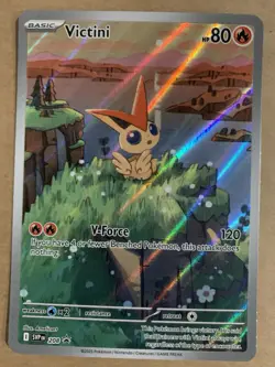 Victini Pokemon Trading Card V-Force 120 HP Holo Rare - Image 1