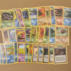 Pokemon 1999 Fossil #31-#62 All Common, Uncommon & Trainers 32 Card Set WotC Vtg - Image 2