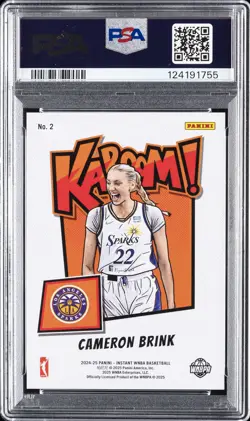 2024 PANINI RC ROYALTY WNBA KABOOM! #2 CAMERON BRINK PSA 9 - Image 2