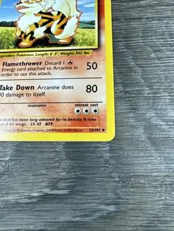 Pokemon TCG Arcanine Base Set, Unlimited Uncommon Card 23/102 LP - Image 3