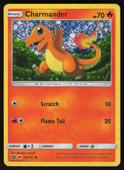 Pokemon TCG - Burning Shadows - Charmander 18a/147 General Mills Holo - P - Image 1