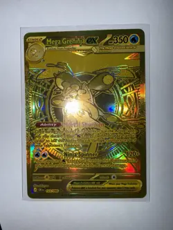 Pokemon TCG Mega Greninja Ex 122/086 Hyper Rare Gold Chaos Rising - Image 1