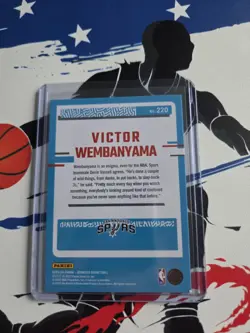 Panini Donruss Rated Rookie Victor Wembanyama Spurs #220 Holo Green Laser - Image 2
