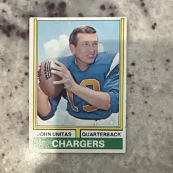 Topps John Unitas San Diego Chargers #150 1974 Topps Base Set Vintage NFL Card - Image 1
