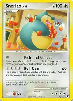 Snorlax 33/111 Rare Rising Rivals Pokemon Moderately Played - Image 1
