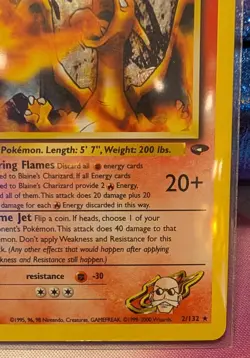 Pokemon TCG Blaine's Charizard Gym Challenge 2 Holo Unlimited Rare MP/HP - Image 5
