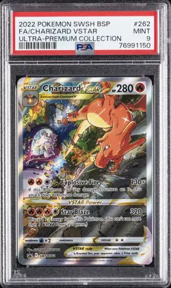 2022 POKEMON SWSH BLACK STAR PROMO #262 FULL ART/CHARIZARD VSTAR PSA 9 - Image 1