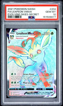 2021 POKEMON SWORD & SHIELD EVOLVING SKIES SECRET FULL ART/LEAFEON VMAX PSA 10 - Image 1