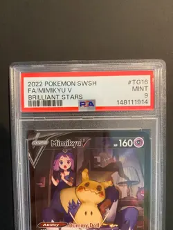 Pokemon Mimikyu V TG16/TG30 Swsh09: Brilliant Stars Trainer Gallery PSA 9 Mint - Image 2