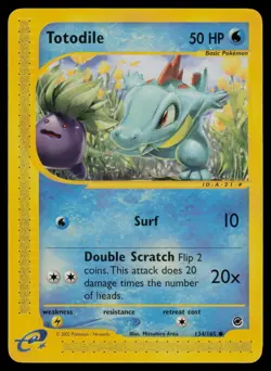 Totodile 134/165 Common Expedition Base Set Pokemon Lightly Played - Image 1