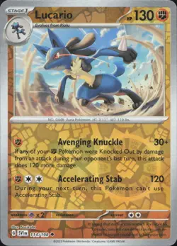 Lucario 114/198 Uncommon Scarlet & Violet Pokemon Reverse Holo Near Mint - Image 1