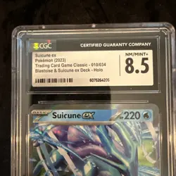 Pokemon 2023 Suicune ex 010/034 TCG Classic CLB Holo CGC 8.5 NM/MINT+ - Image 4